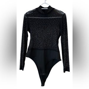 Sheer Rhinestone Sparkle Bodysuit